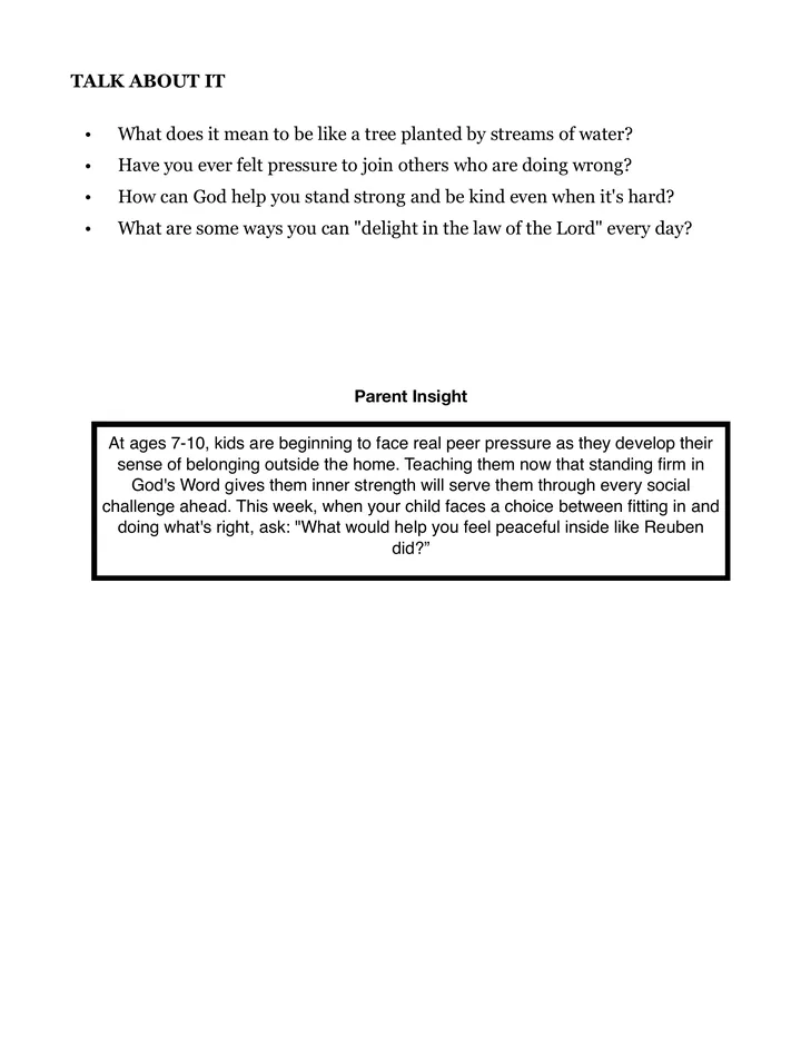 The Talk About It page with four discussion questions and the Parent Insight box.